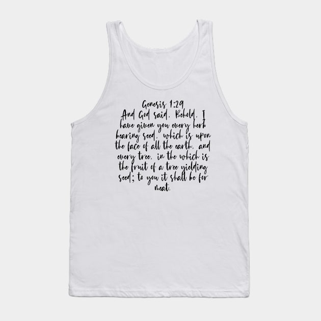 Genesis 1:29 Bible Verse Tank Top by Bible All Day 